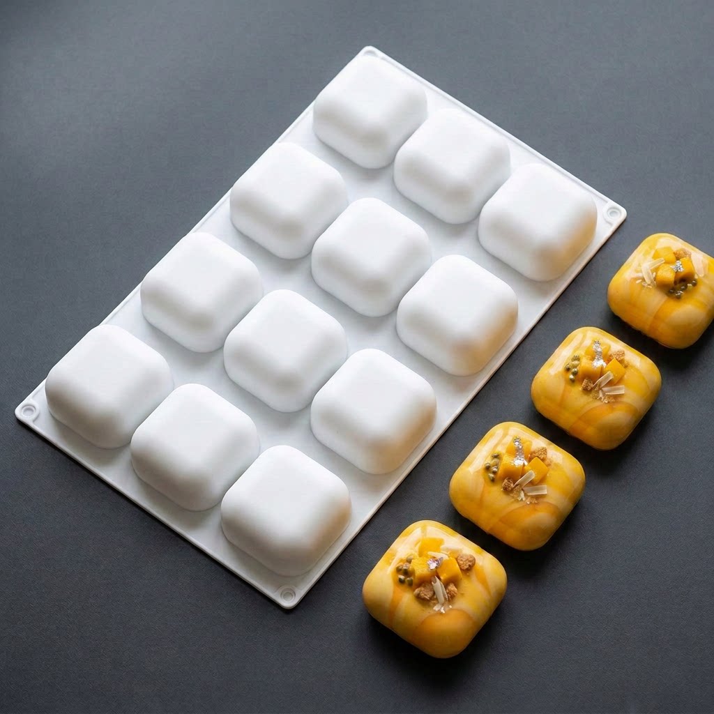 Soap Making Tutorial - 12-Cavity Square Pillow Silicone Mold for