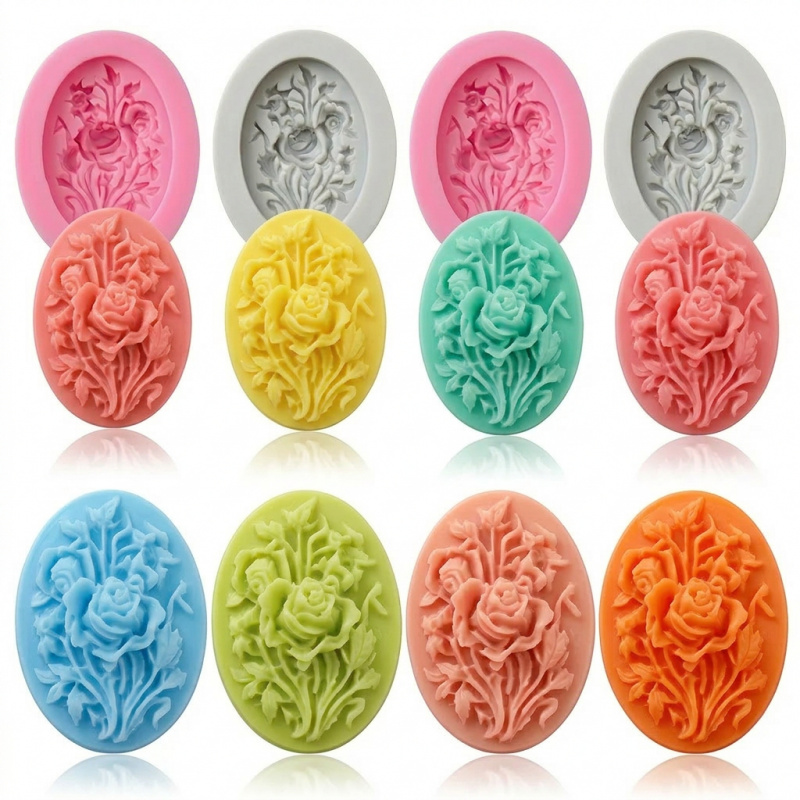 Soap Making Tutorial - 4 Silicone mold with flower shape，Easy-to-demold