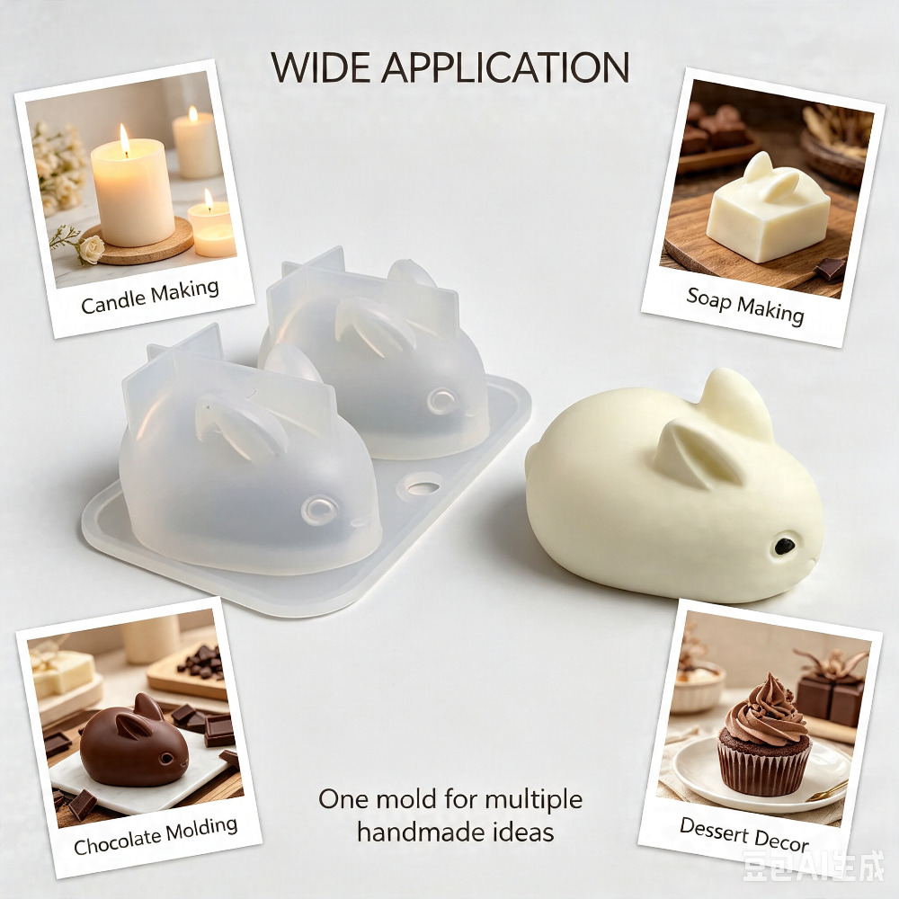 3D Mini Rabbit Silicone Mold F - Soap Making Tutorial 评论和价格