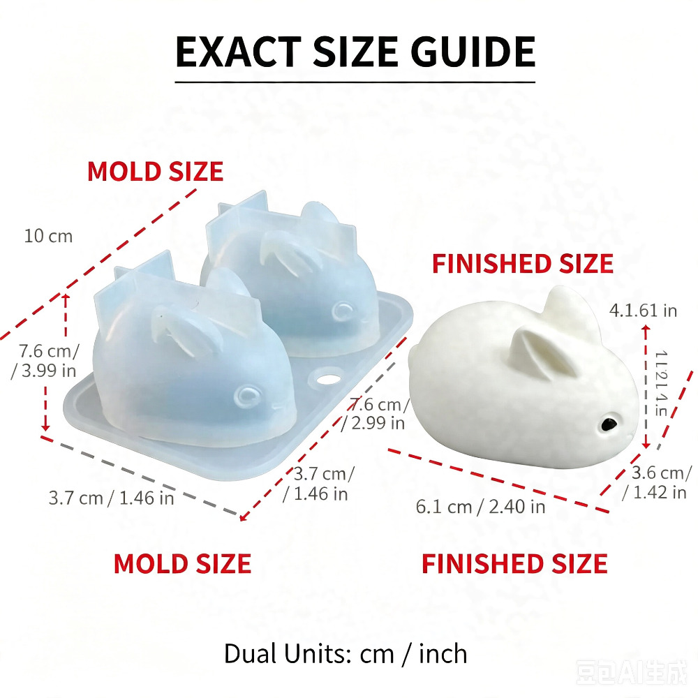 3D Mini Rabbit Silicone Mold F - Soap Making Tutorial 评论和价格